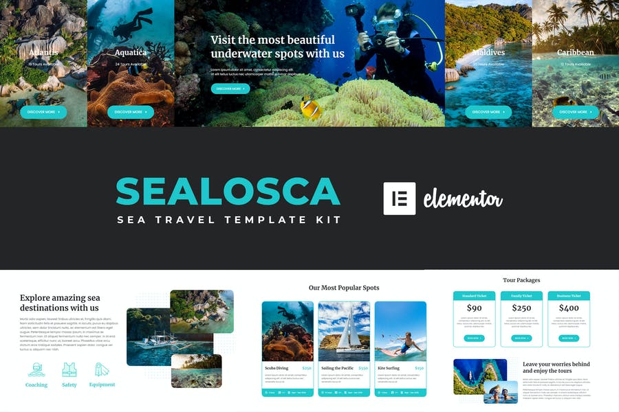Sealosca - Kit de plantillas para viajes de aventura marina